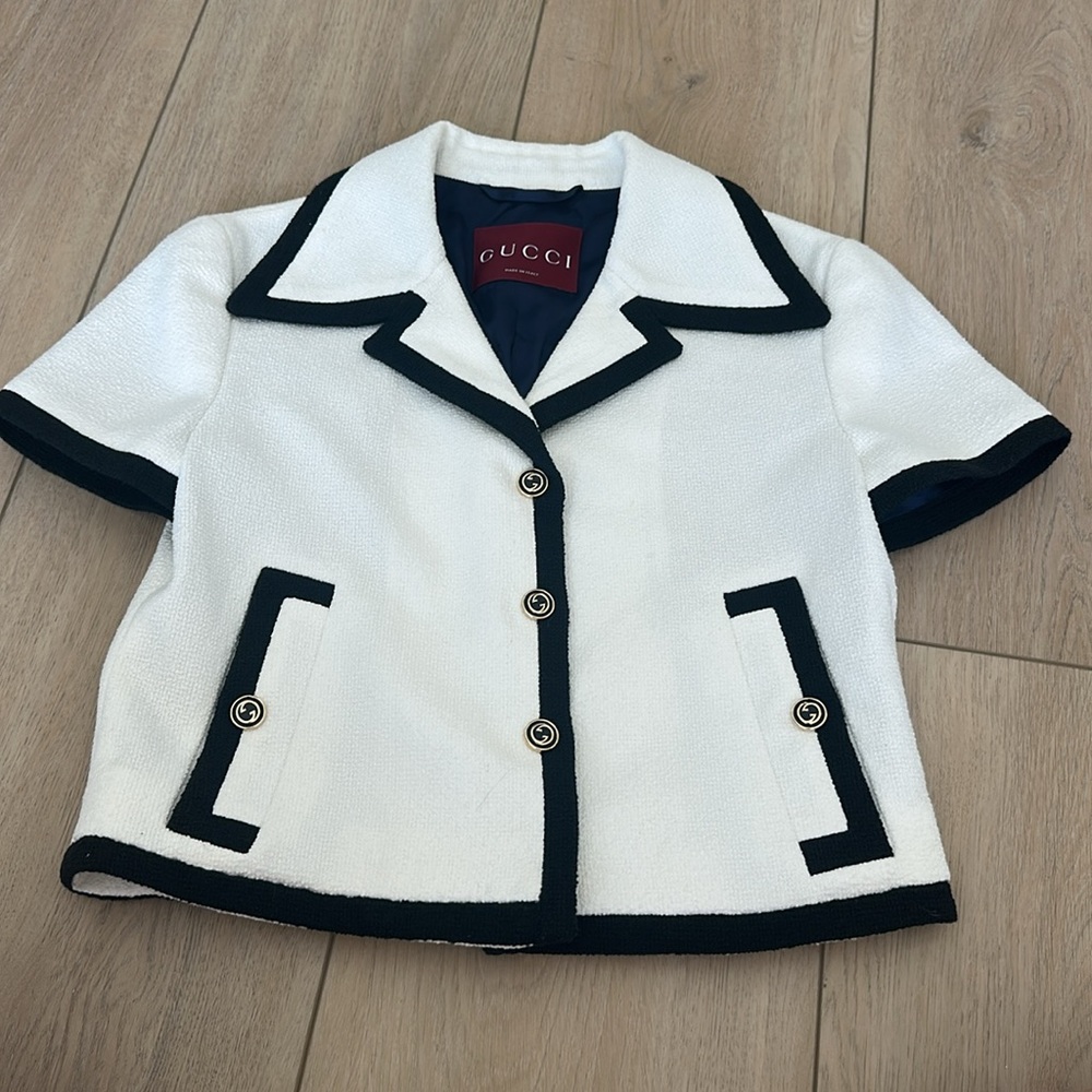 Gucci COTTON TWEED JACKET OFF WHITE - Picture 3 of 5